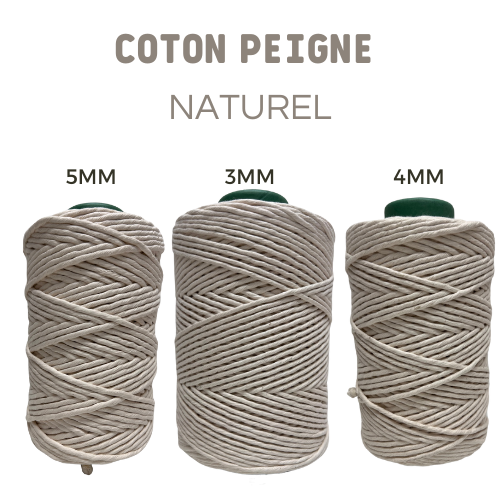 coton peigné, coton peigné 3mm, coton peigné 4mm, coton peigné 5mm